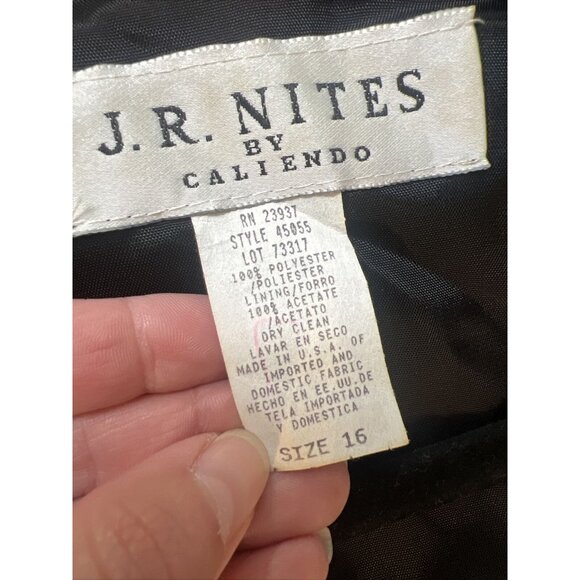 J.R. Nites Black Satin Trim Jacket Size 16 - Picture 3 of 7